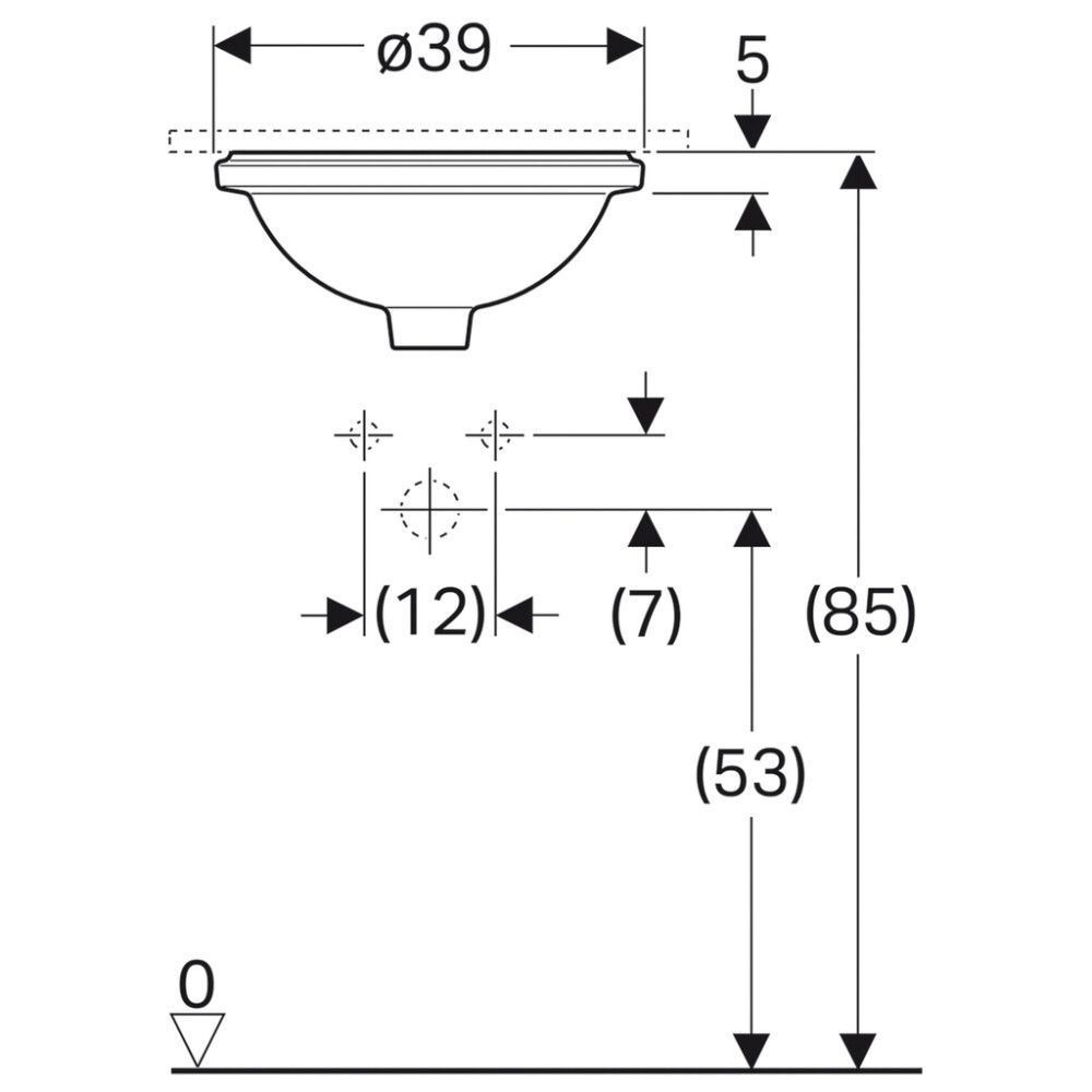 Pesuallas Geberit VariForm valkoinen Ø 42 cm