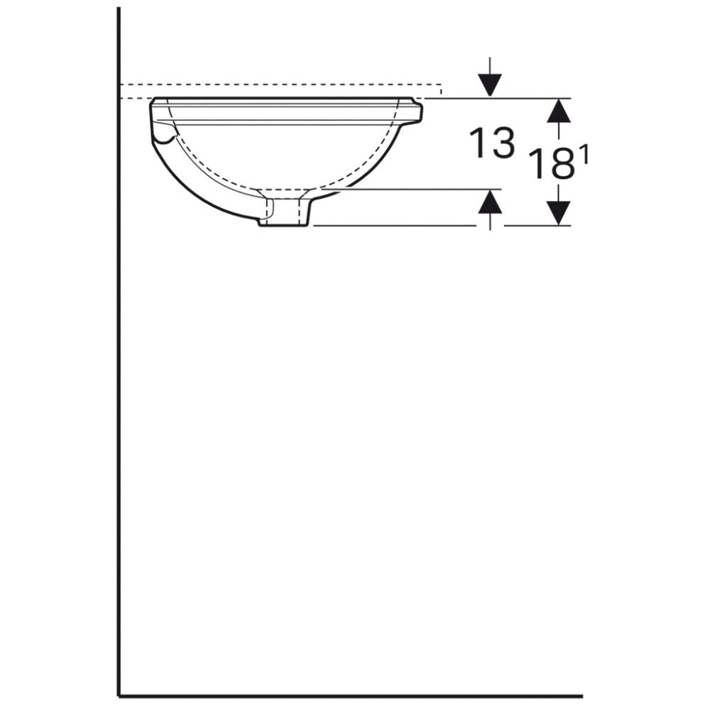 Pesuallas Geberit VariForm valkoinen Ø 42 cm