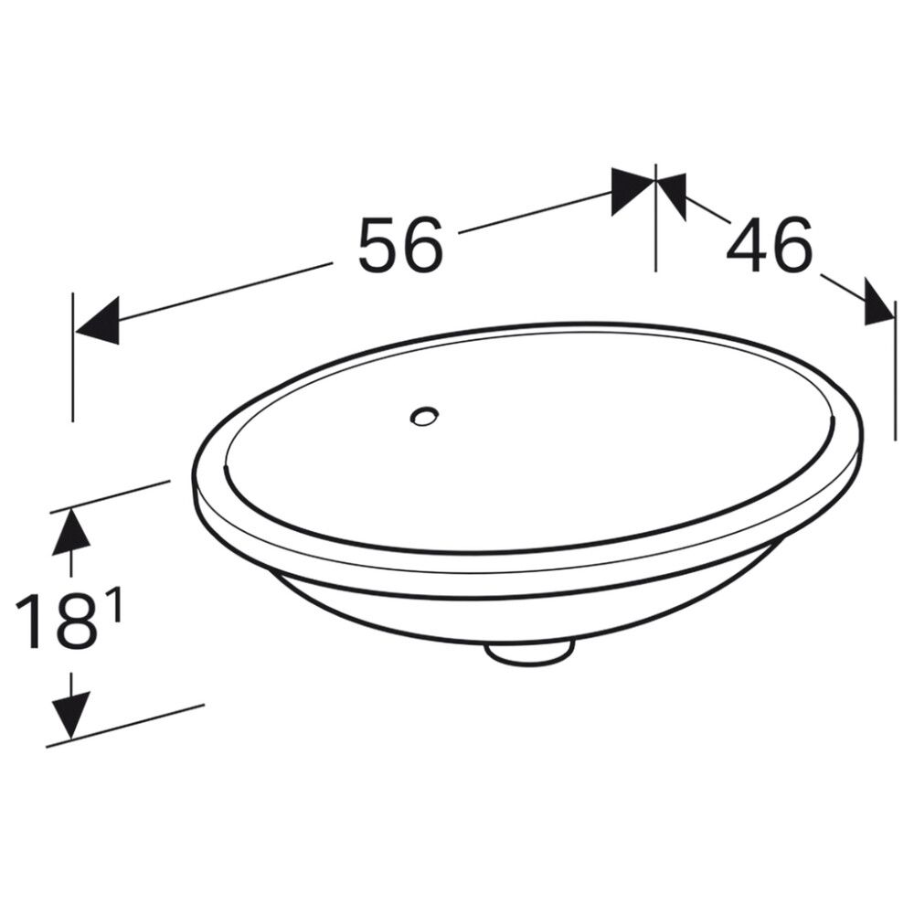 Pesuallas Geberit VariForm valkoinen 56 x 46 cm
