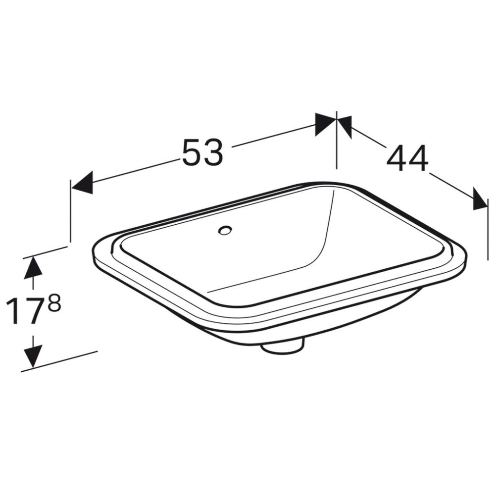 Pesuallas Geberit VariForm valkoinen 53 x 44 cm