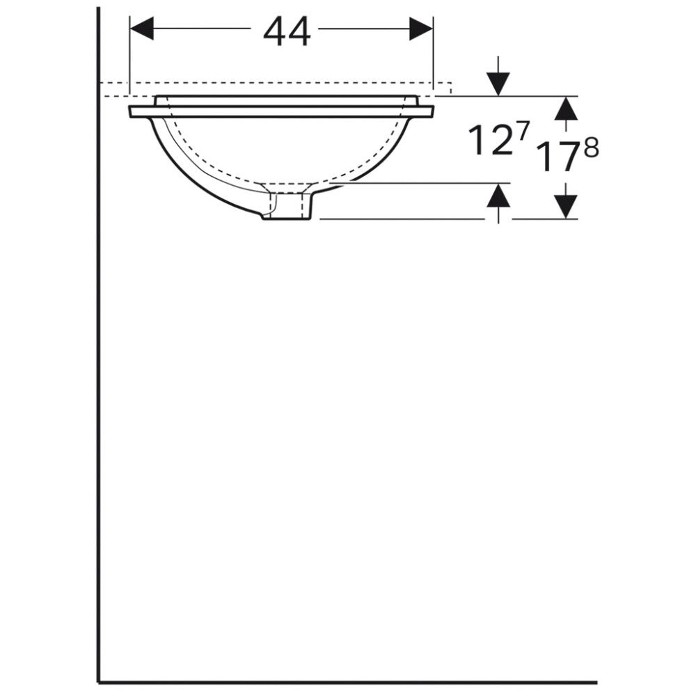 Pesuallas Geberit VariForm valkoinen 53 x 44 cm
