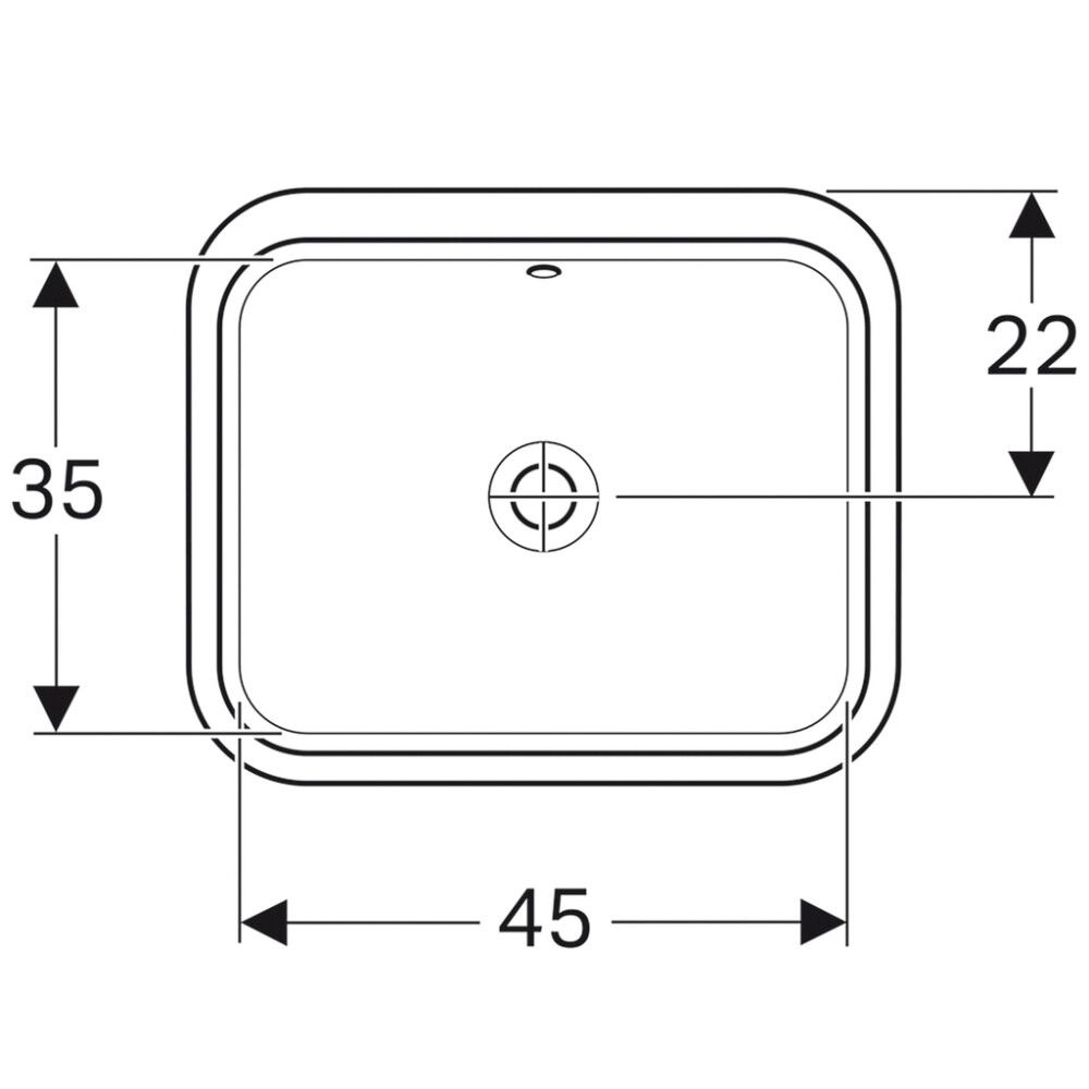 Pesuallas Geberit VariForm valkoinen 53 x 44 cm