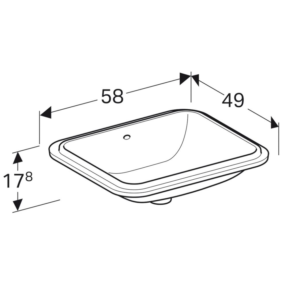 Pesuallas Geberit VariForm valkoinen 58 x 49 cm