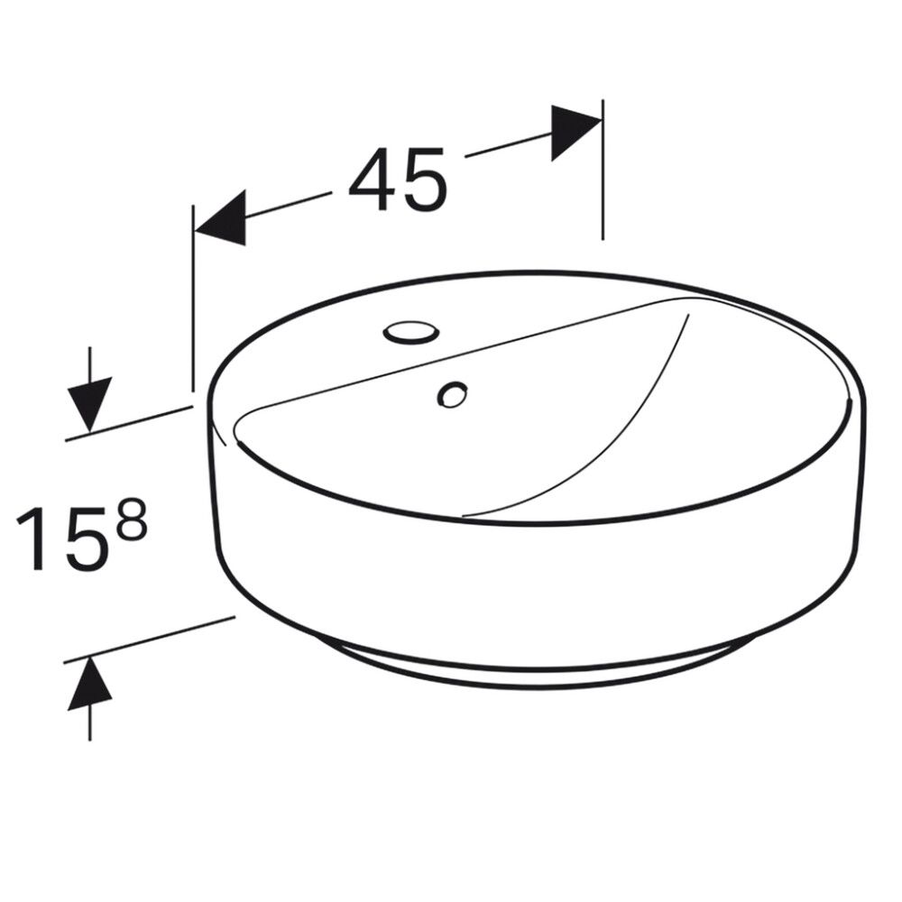 Pesuallas Geberit VariForm valkoinen Ø 45 cm