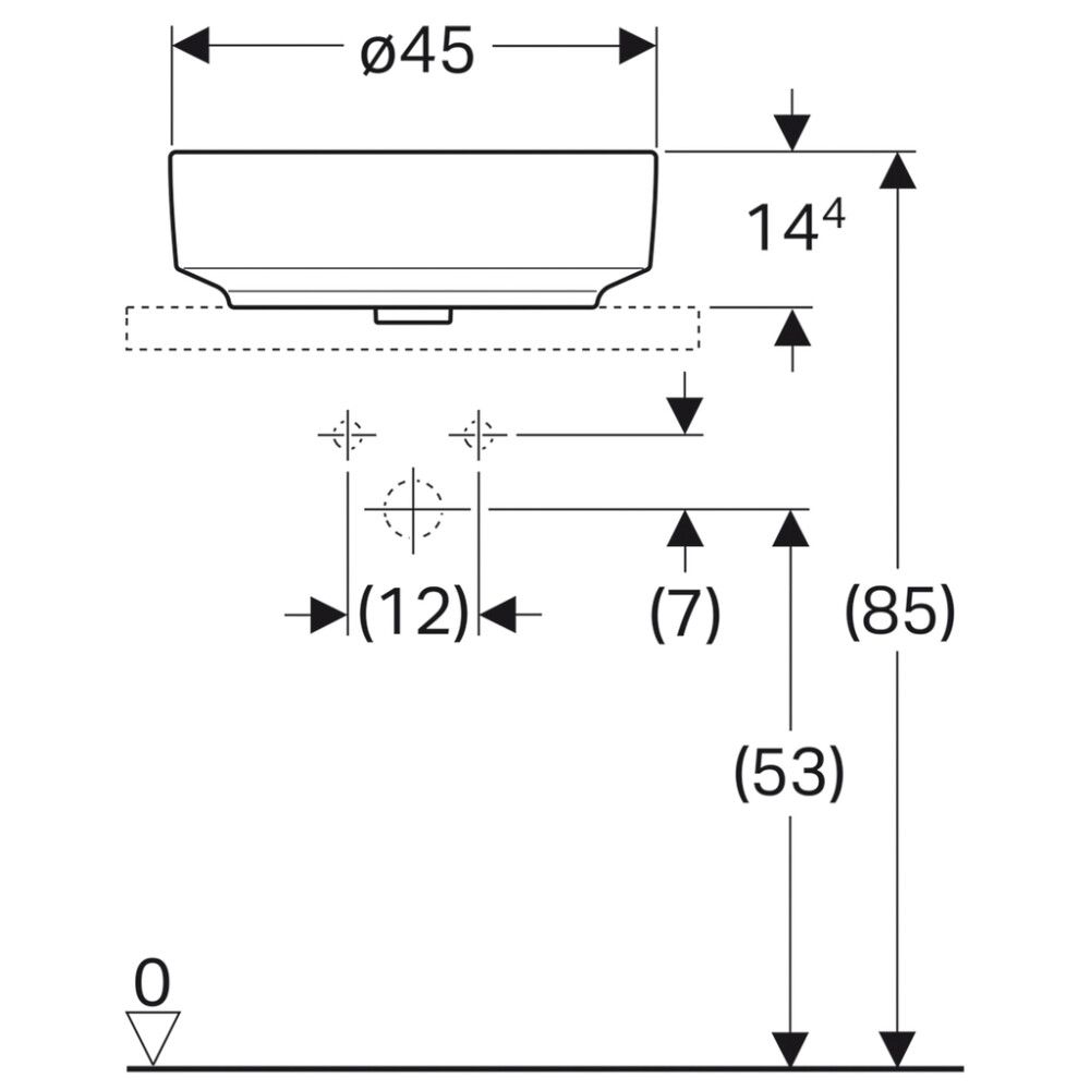 Pesuallas Geberit VariForm valkoinen Ø 45 cm