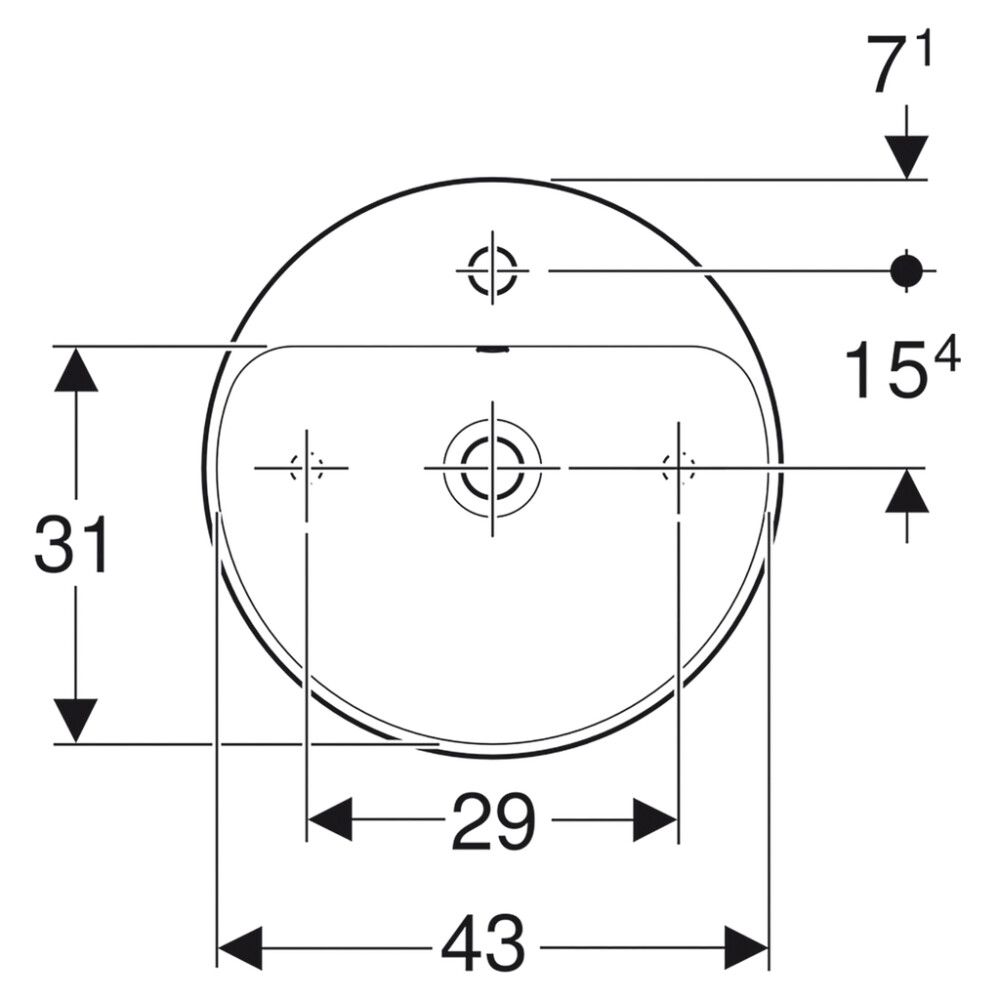 Pesuallas Geberit VariForm valkoinen Ø 45 cm