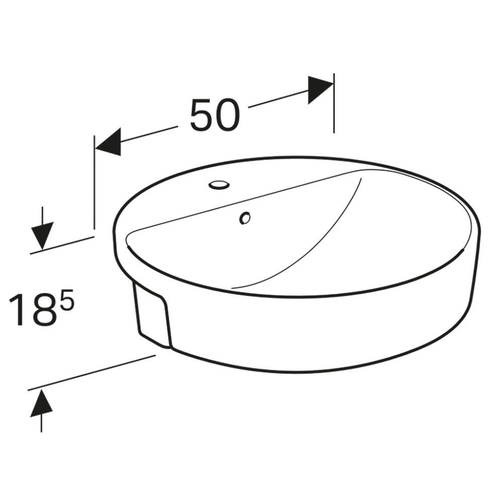 Pesuallas Geberit VariForm valkoinen Ø 50 x 18,5 cm