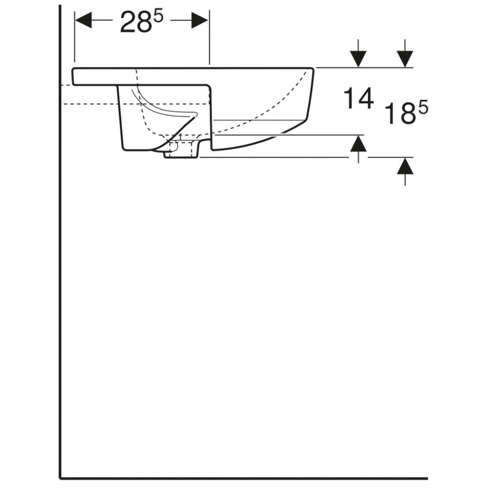 Pesuallas Geberit VariForm valkoinen Ø 50 x 18,5 cm