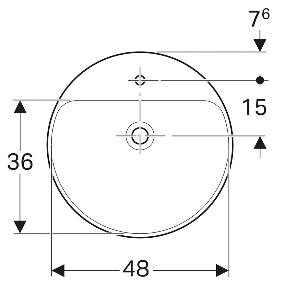 Pesuallas Geberit VariForm valkoinen Ø 50 x 18,5 cm