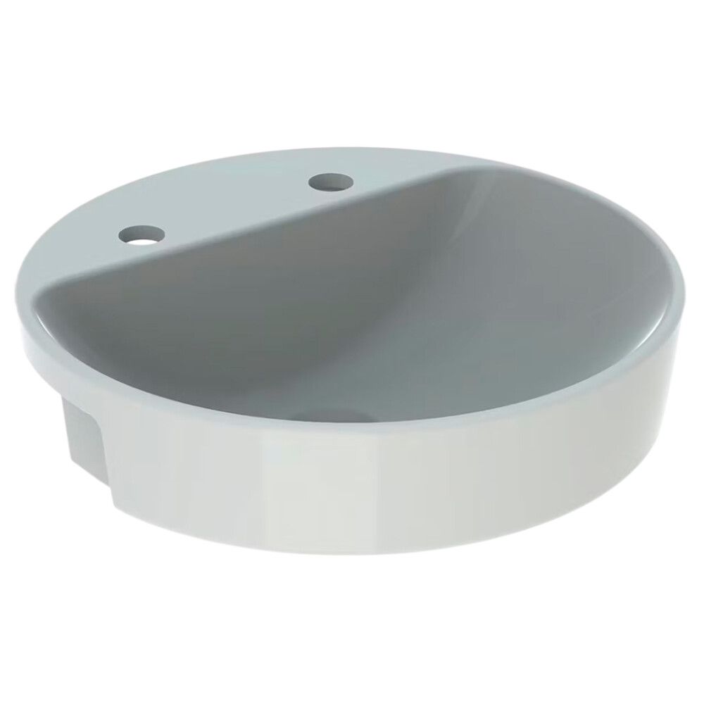 Pesuallas Geberit VariForm kahdella hanareiällä valkoinen Ø 50 x 18,5 cm