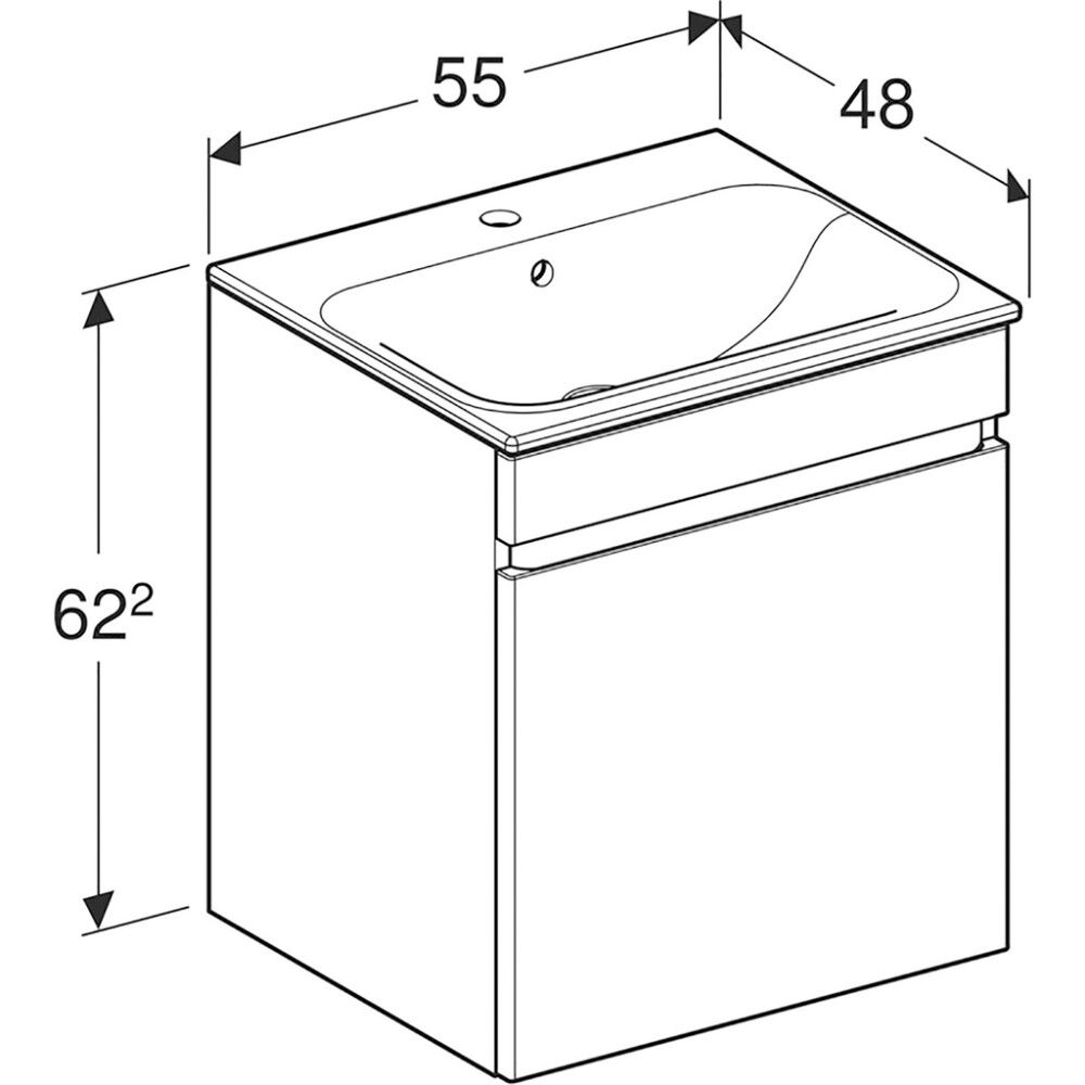Allaskaappipaketti Geberit Renova Plan valkoinen 55 x 48 cm