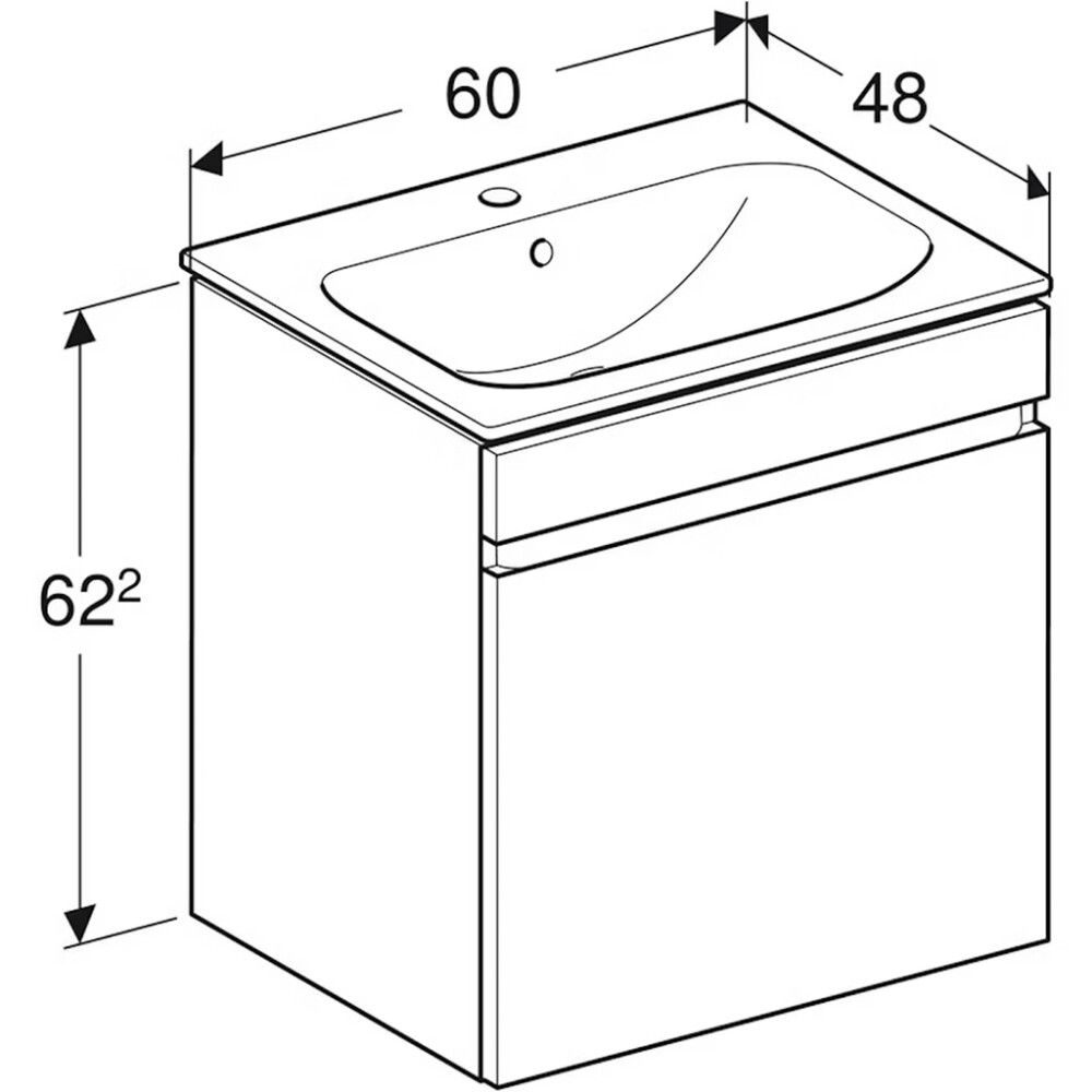 Allaskaappipaketti Geberit Renova Plan laava 60 x 48 x 62,2 cm