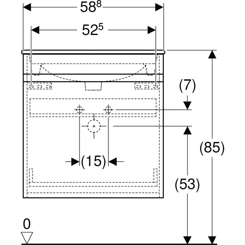Allaskaappipaketti Geberit Renova Plan hikkoripuu 60 x 48 x 62,2 cm