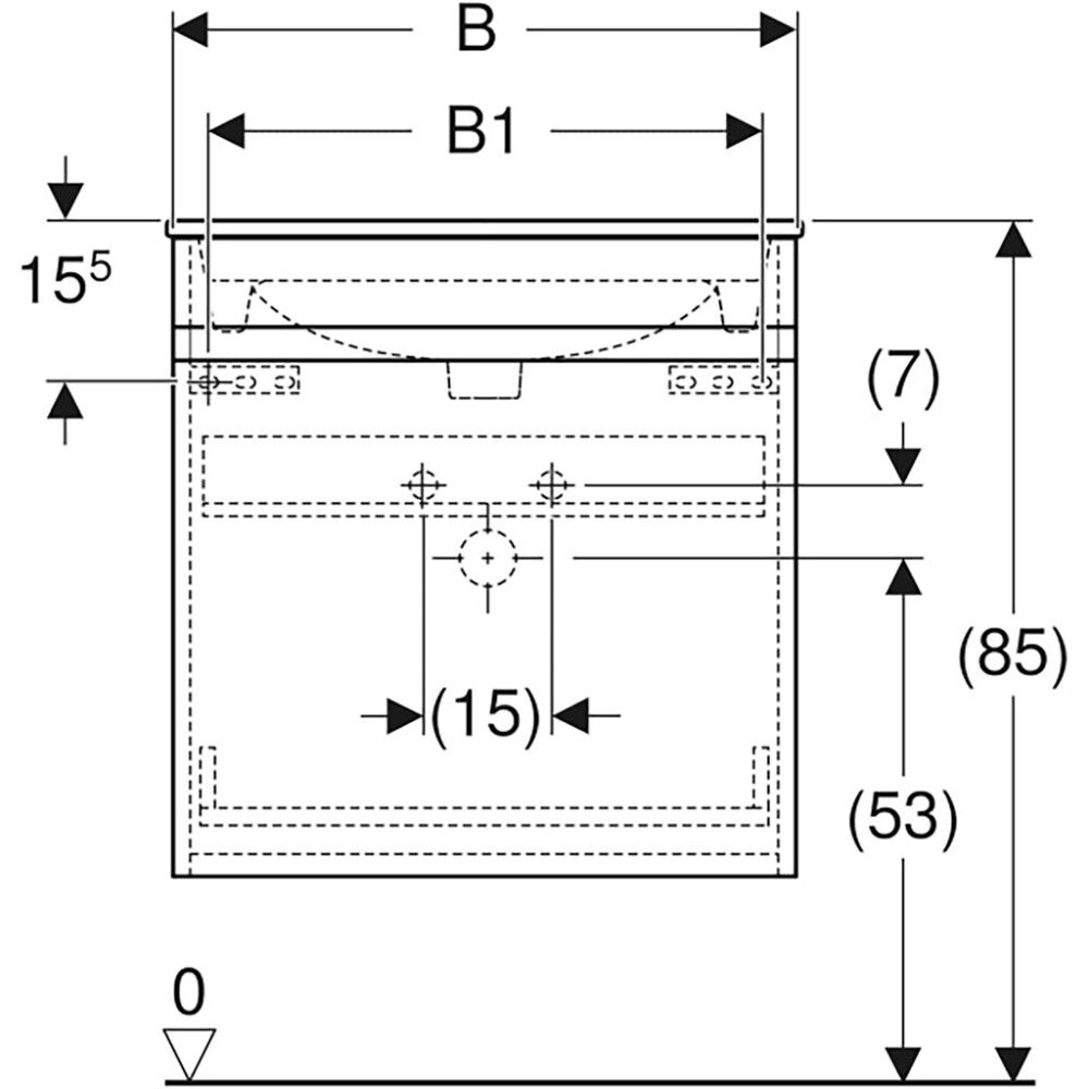 Allaskaappipaketti Geberit Renova Plan valkoinen 80 x 48 x 62,2 cm