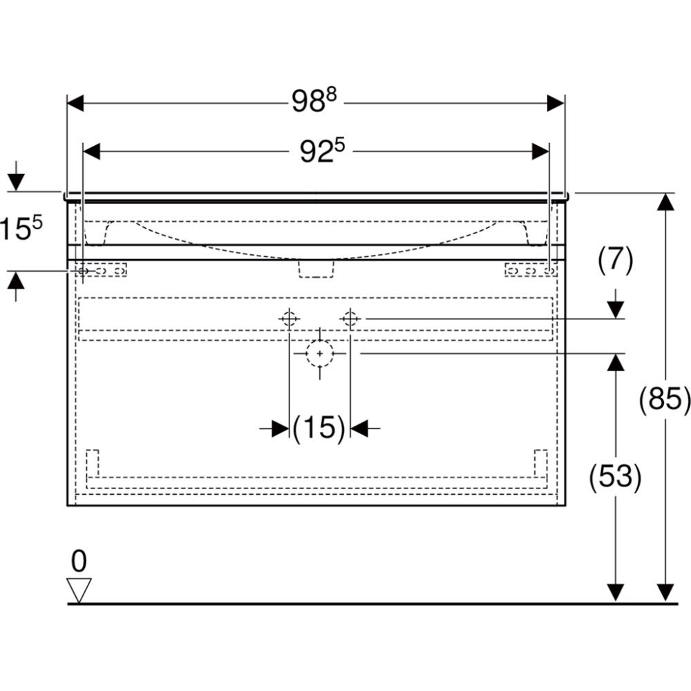 Allaskaappipaketti Geberit Renova Plan valkoinen 100 x 48 x 62,2 cm