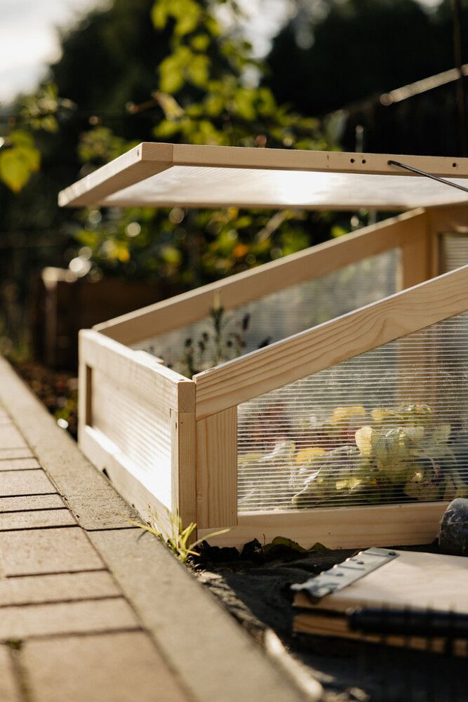 Minikasvihuone lavakaulukselle 80 x 60 x 42 cm natural