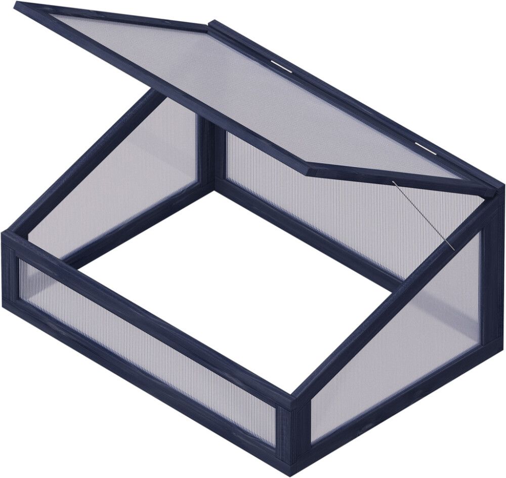 Minikasvihuone lavakaulukselle 80 x 60 x 42 cm musta