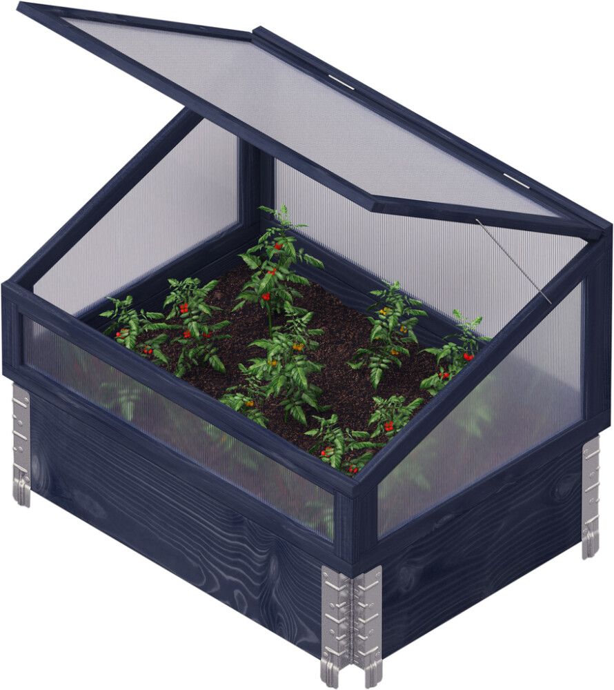 Minikasvihuone lavakaulukselle 80 x 60 x 42 cm musta