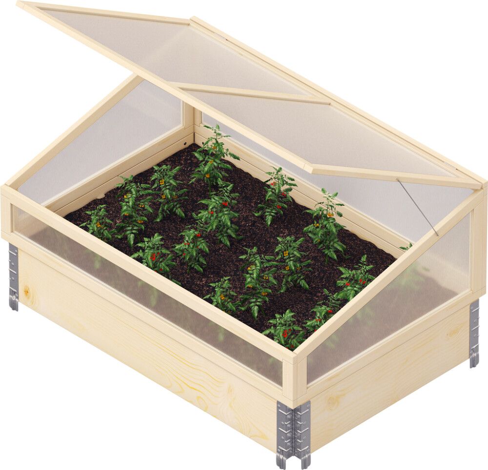 Minikasvihuone lavakaulukselle 120 x 80 x 42 cm natural