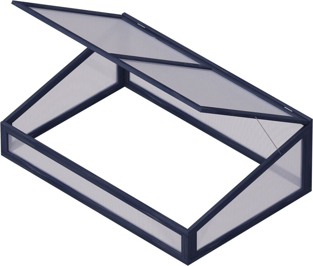Minikasvihuone lavakaulukselle 120 x 80 x 42 cm musta