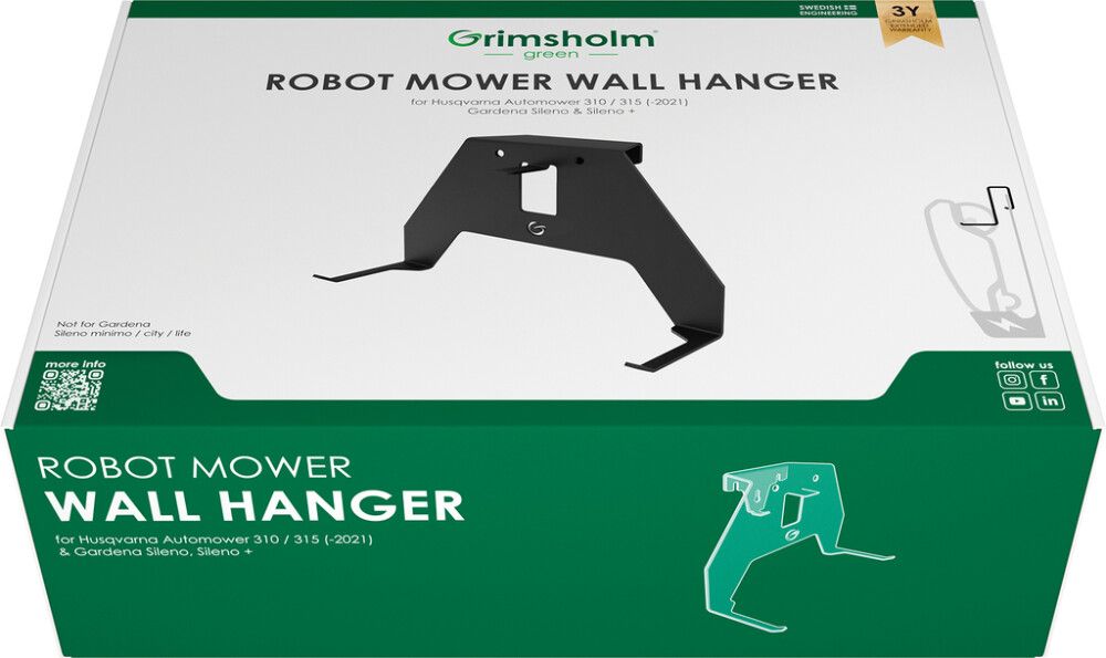 Seinäteline Gardena Sileno robottiruohonleikkuriin