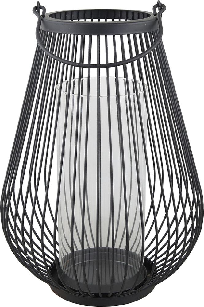 Lyhty Filippa metallilanka musta 31 x 24 cm