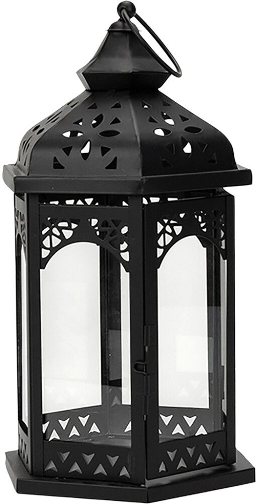 Lyhty Florence koristekuvioitu musta 33 x 18,5 x 16 cm