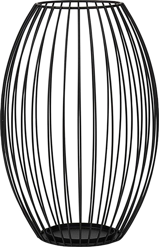 Lyhty Flora metallilanka musta 27 x 18,5 cm