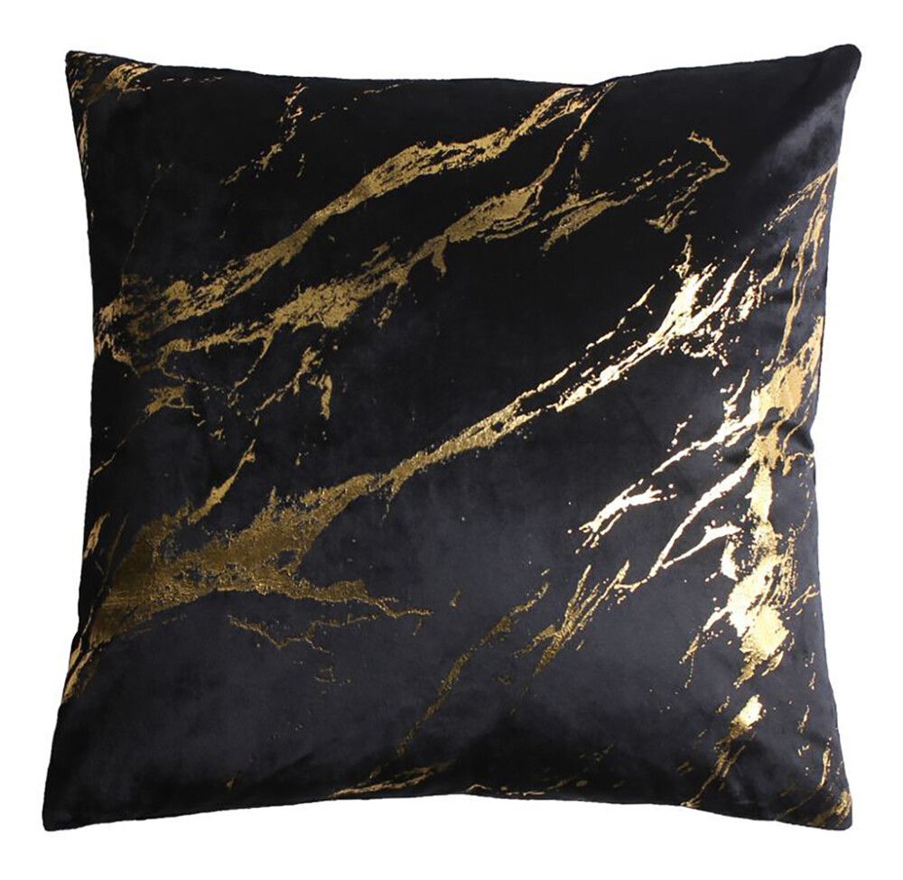 Koristetyyny Storm beige/kulta 45 x 45 cm Musta/Kulta