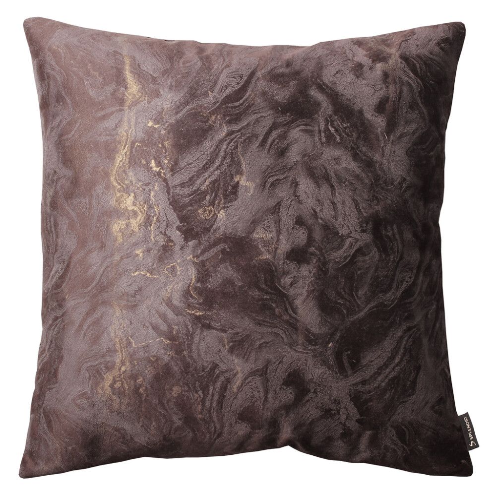 Koristetyyny Marble beige 45 x 45 cm Ruskea