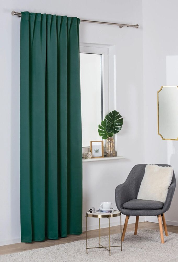 Verho Eclipse harmaa 140 x 260 cm Tummanvihreä