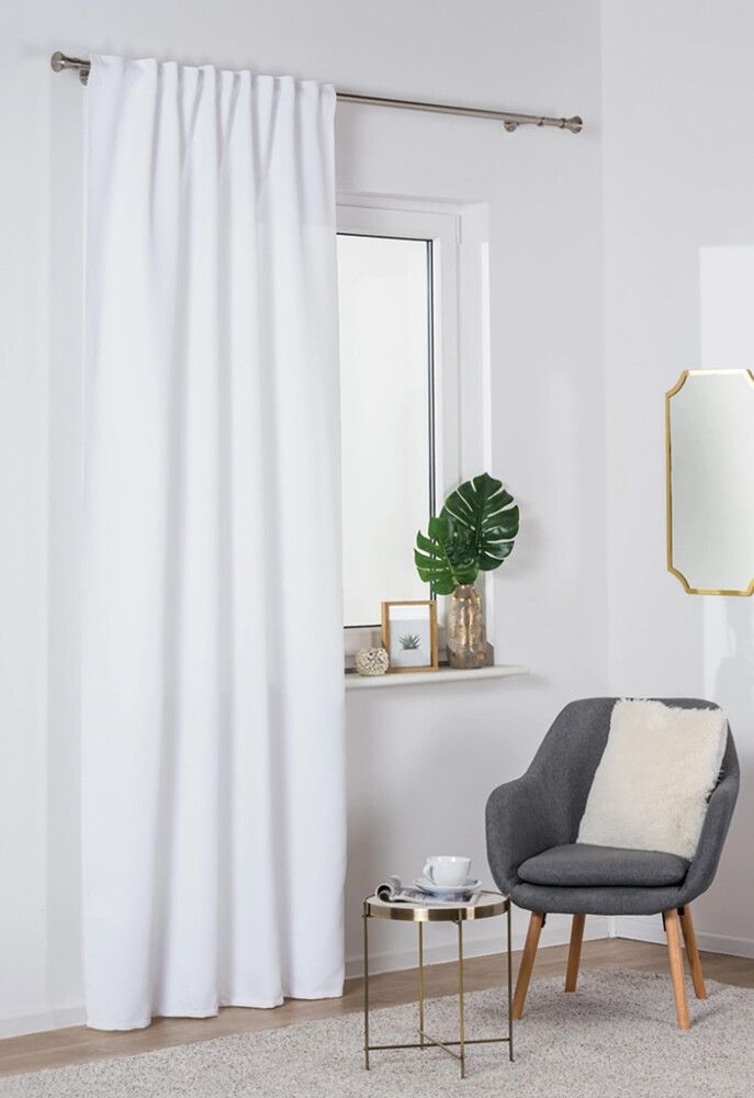 Verho Eclipse harmaa 140 x 260 cm Valkoinen