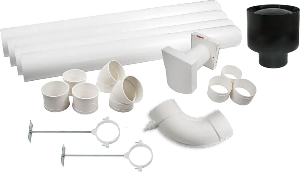 Tuuletusputkipaketti Separett polttokäymälään valkoinen