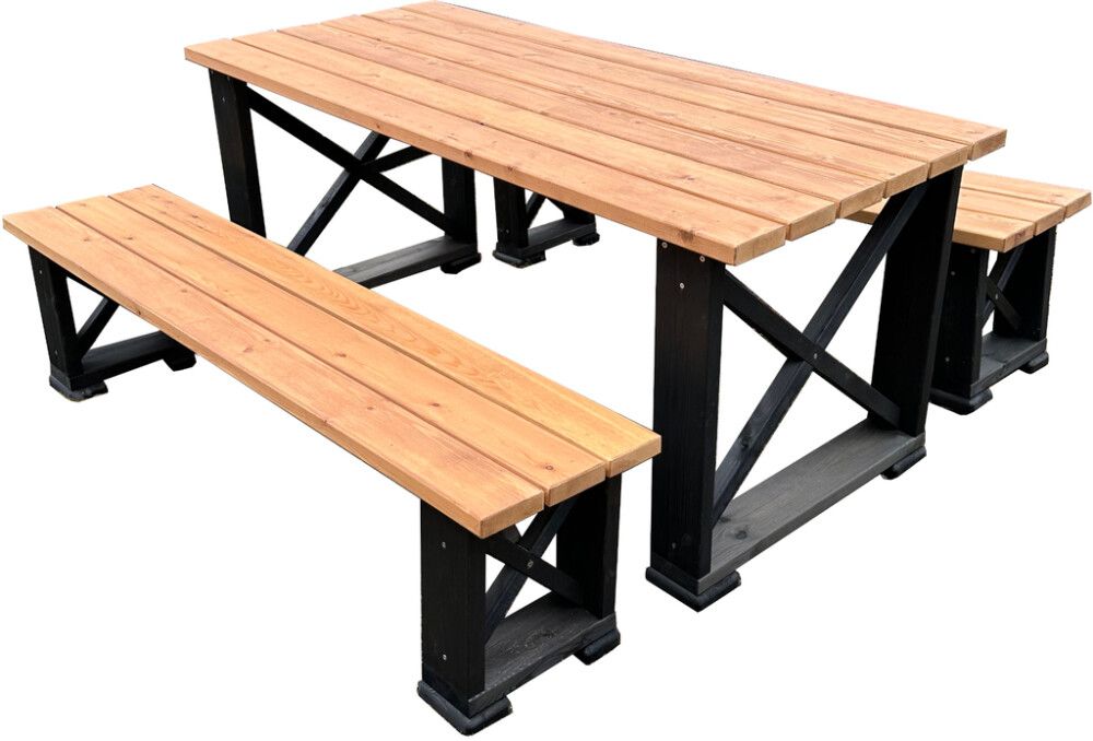 Pöytäryhmä Ruska 170 x 75 cm musta