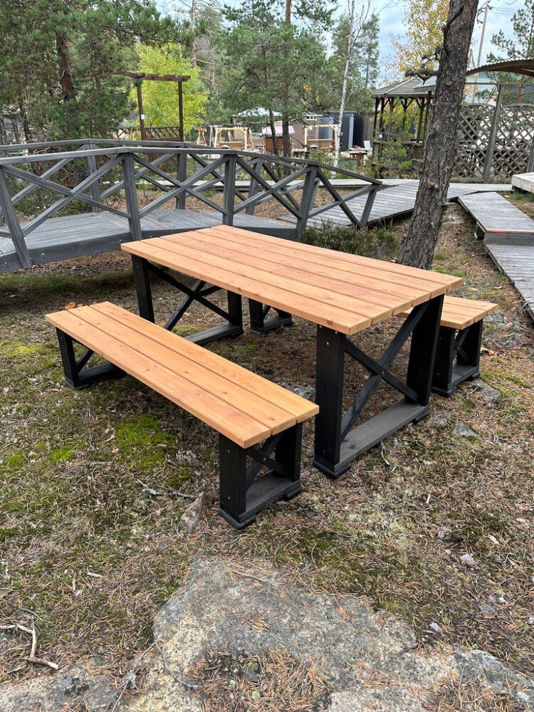 Pöytäryhmä Ruska 170 x 75 cm musta