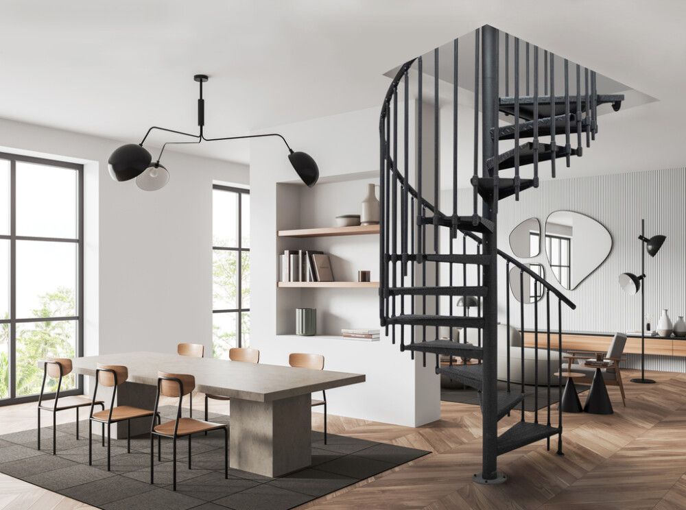 Kierreporras Atrium Heavy Metal musta 169 cm