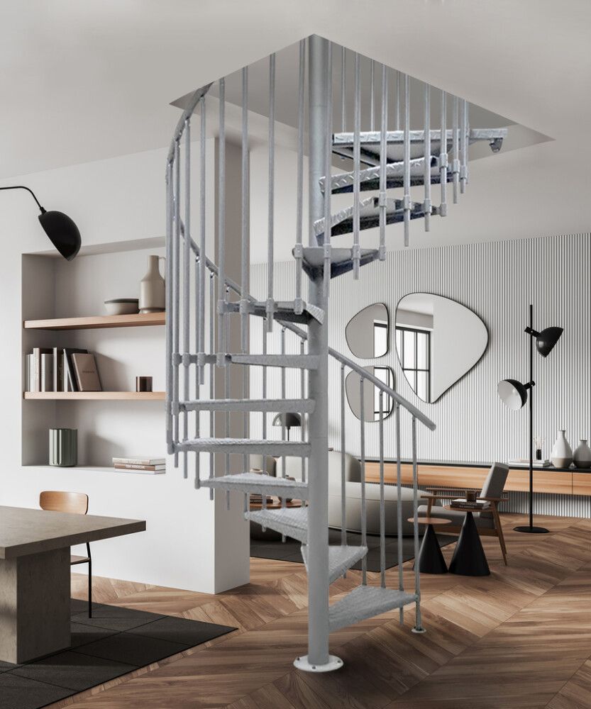 Kierreporras Atrium Heavy Metal harmaa, eri kokoja 169 cm