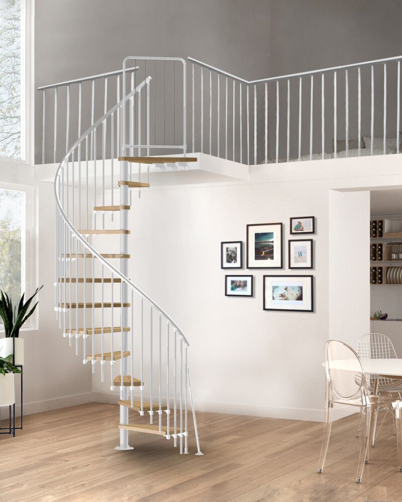 Kierreporras Atrium Novo Type 6 pyökki, eri värejä ja kokoja Valkoinen 120 cm