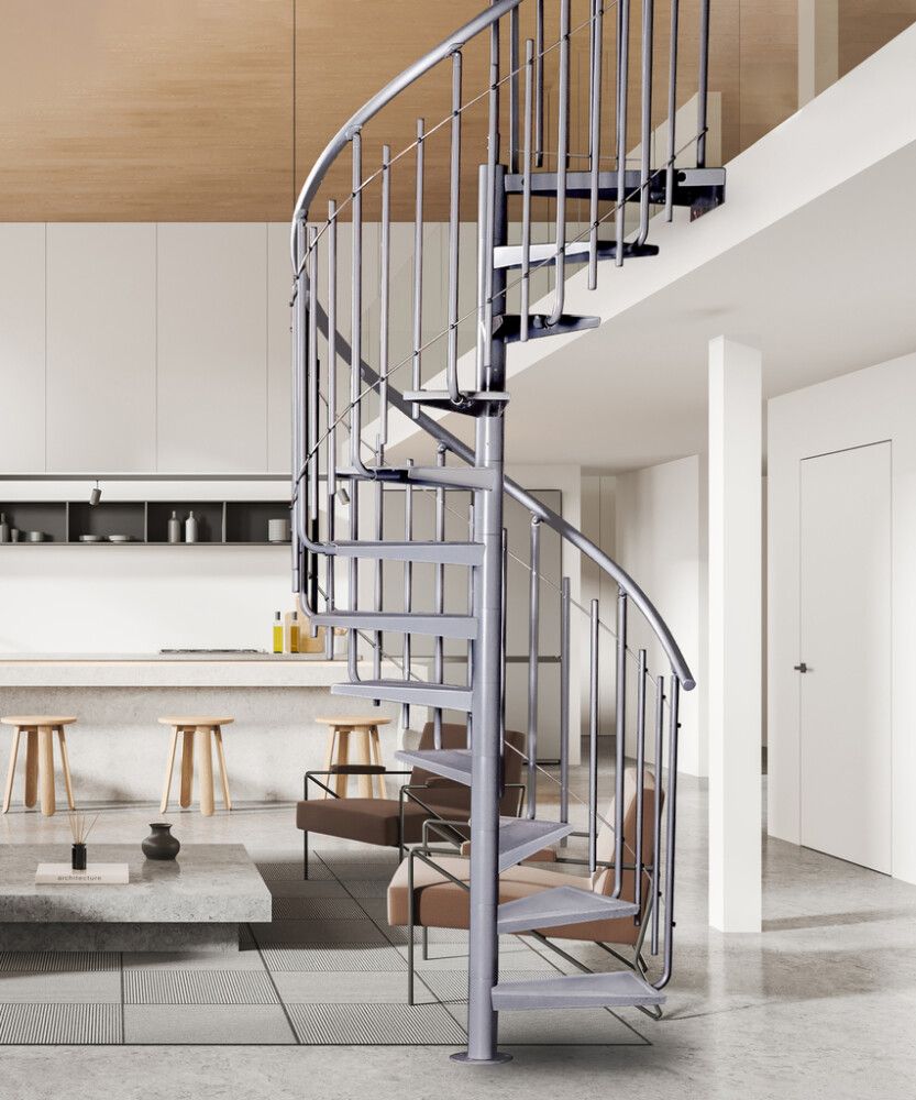 Kierreporras Atrium Solo Vertical metalli 120 cm, eri värejä Harmaa