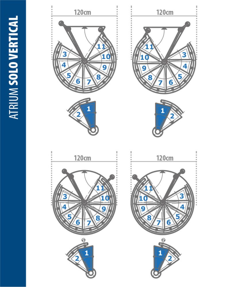 Kierreporras Atrium Solo Vertical metalli 120 cm, eri värejä Harmaa