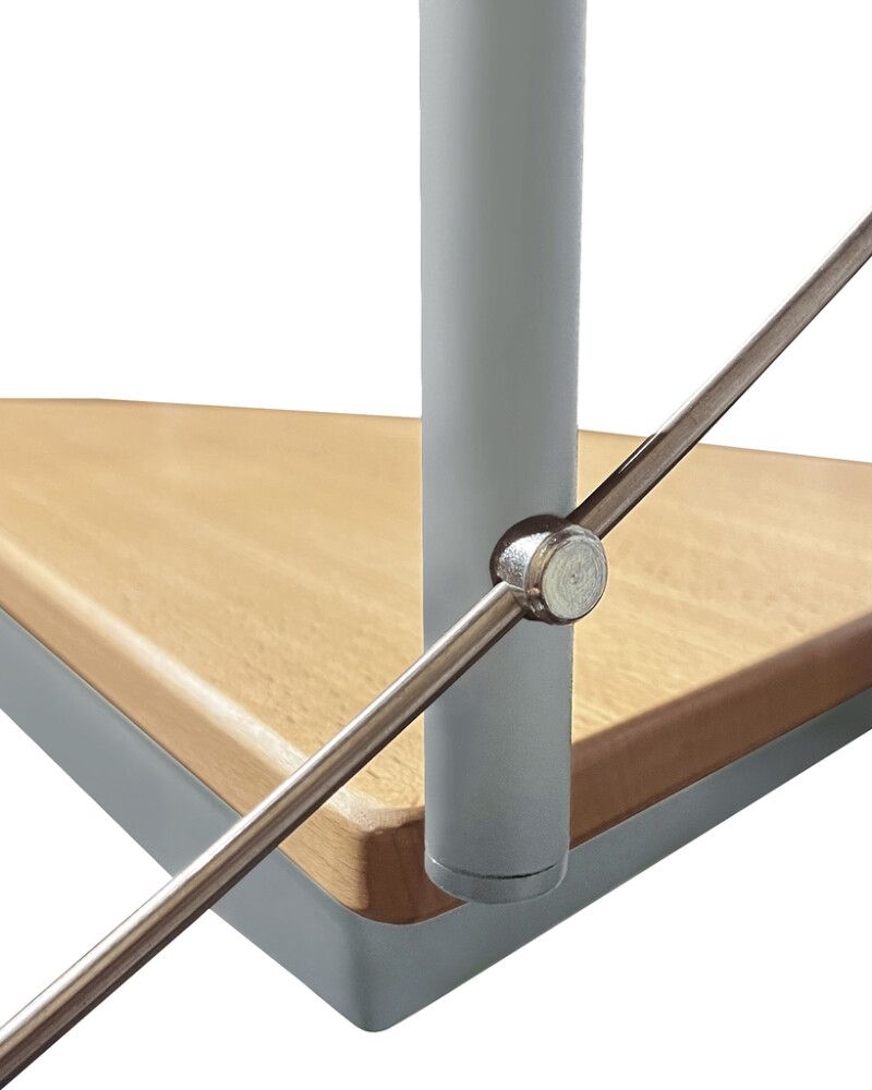 Kierreporras Atrium Solo Vertical metalli/pyökki 120 cm, eri värejä Harmaa