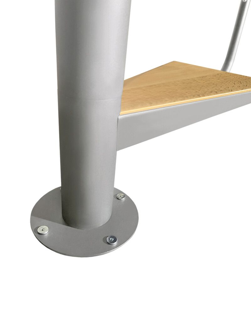 Kierreporras Atrium Solo Vertical metalli/pyökki 120 cm, eri värejä Harmaa