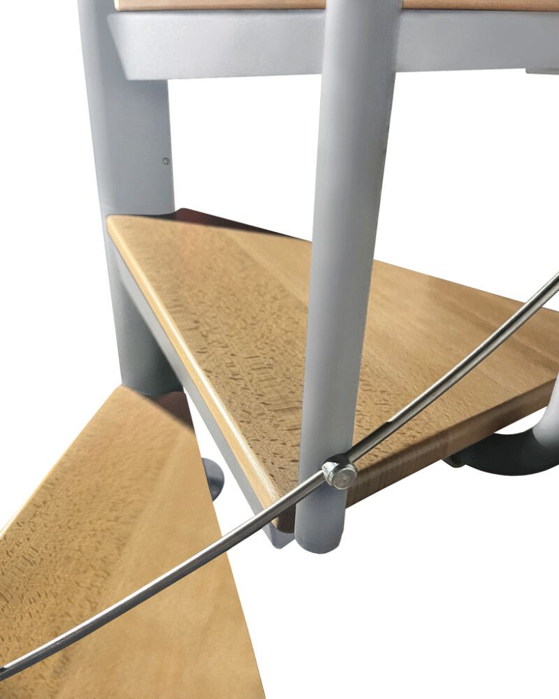 Kierreporras Atrium Solo Vertical metalli/pyökki 120 cm, eri värejä Harmaa