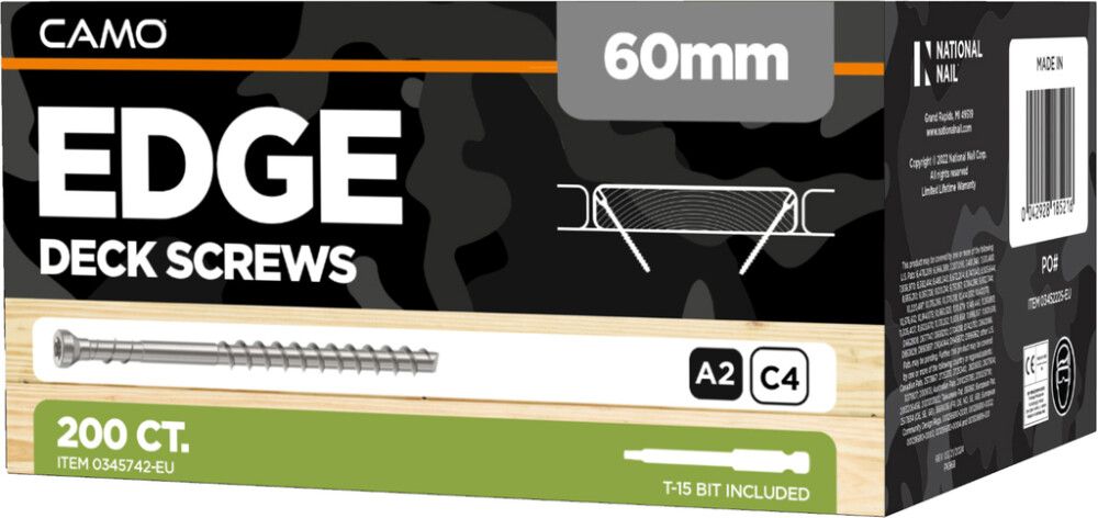 Terassiruuvi Camo ProTech A2 4,2 x 60 mm 200 kpl