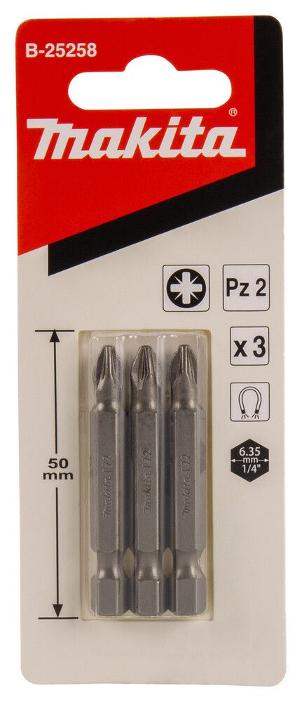 Ruuvauskärki Makita PZ2 50 mm 3 kpl