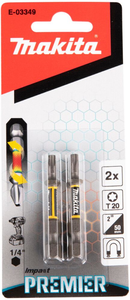 Ruuvauskärki Makita Impact Premier T20 50 mm 2 kpl