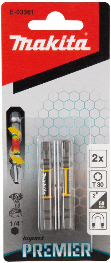 Ruuvauskärki Makita Impact Premier T30 50 mm 2 kpl