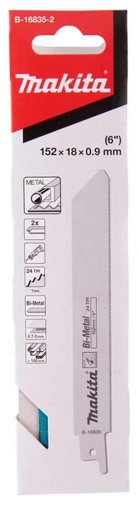 Puukkosahanterä Makita metalli 152 x 0,9 mm 24 TPI 2 kpl