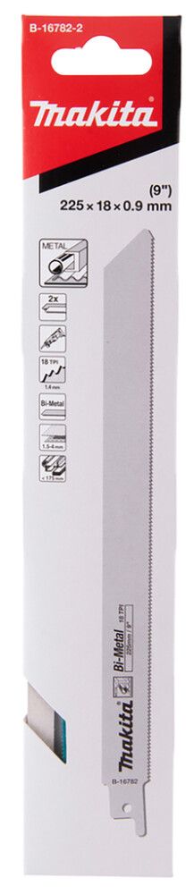 Puukkosahanterä Makita metalli 225 x 0,9 mm 18 TPI 2 kpl