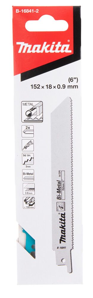 Puukkosahanterä Makita metalli 152 x 0,9 mm 14 TPI 2 kpl